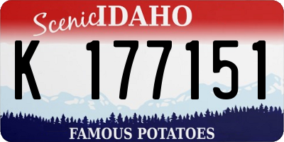ID license plate K177151