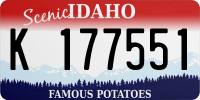 ID license plate K177551