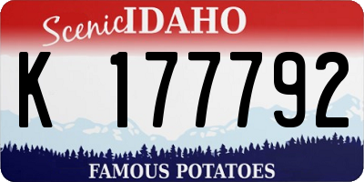 ID license plate K177792