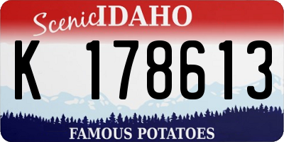 ID license plate K178613