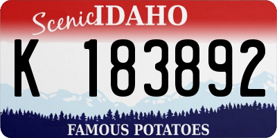 ID license plate K183892