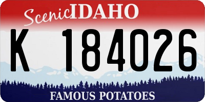 ID license plate K184026