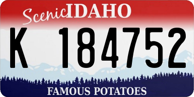 ID license plate K184752
