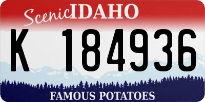 ID license plate K184936