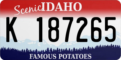 ID license plate K187265