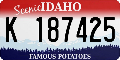 ID license plate K187425