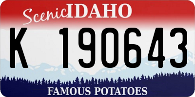 ID license plate K190643