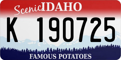 ID license plate K190725