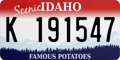 ID license plate K191547