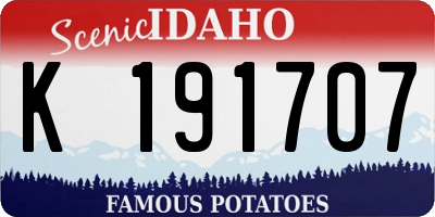ID license plate K191707