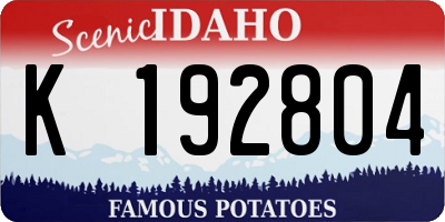 ID license plate K192804