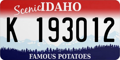 ID license plate K193012