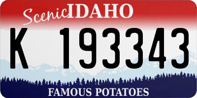ID license plate K193343