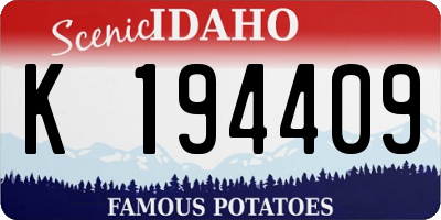 ID license plate K194409