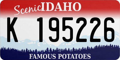 ID license plate K195226