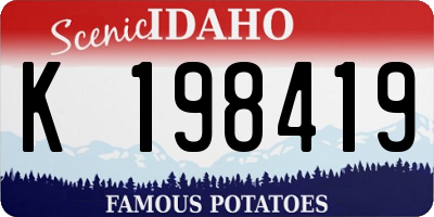 ID license plate K198419