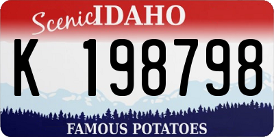 ID license plate K198798
