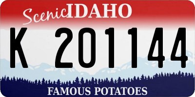 ID license plate K201144