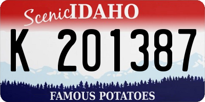 ID license plate K201387