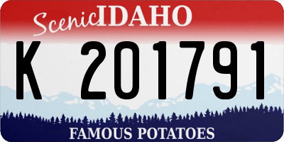 ID license plate K201791