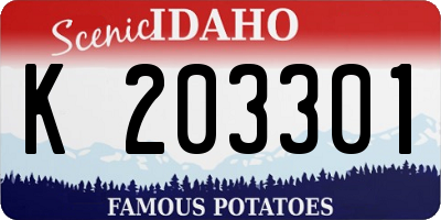 ID license plate K203301