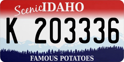 ID license plate K203336
