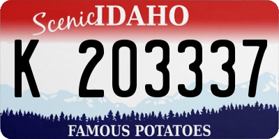 ID license plate K203337