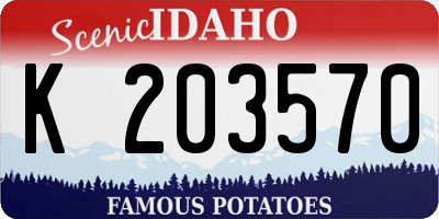 ID license plate K203570