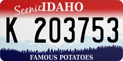 ID license plate K203753