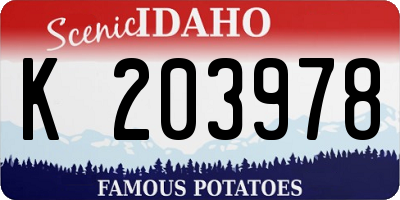 ID license plate K203978