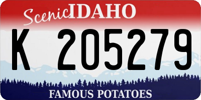 ID license plate K205279