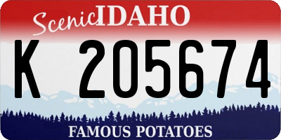 ID license plate K205674