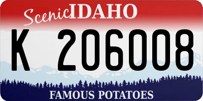 ID license plate K206008