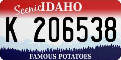 ID license plate K206538