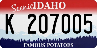 ID license plate K207005