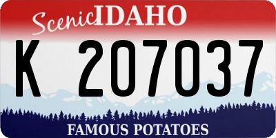 ID license plate K207037