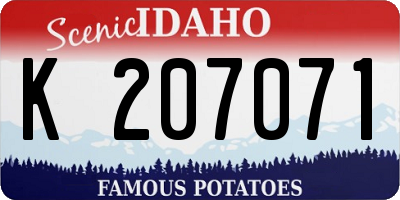 ID license plate K207071