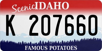 ID license plate K207660