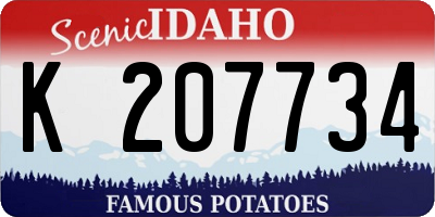 ID license plate K207734