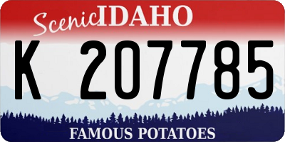 ID license plate K207785