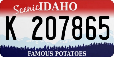 ID license plate K207865