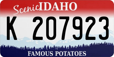 ID license plate K207923