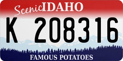 ID license plate K208316