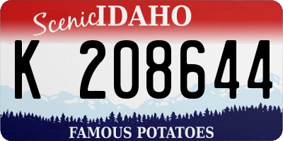 ID license plate K208644