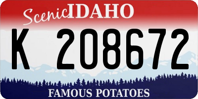 ID license plate K208672
