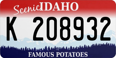 ID license plate K208932