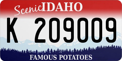 ID license plate K209009