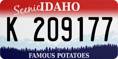 ID license plate K209177