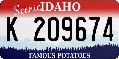 ID license plate K209674