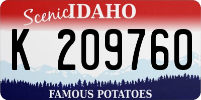 ID license plate K209760